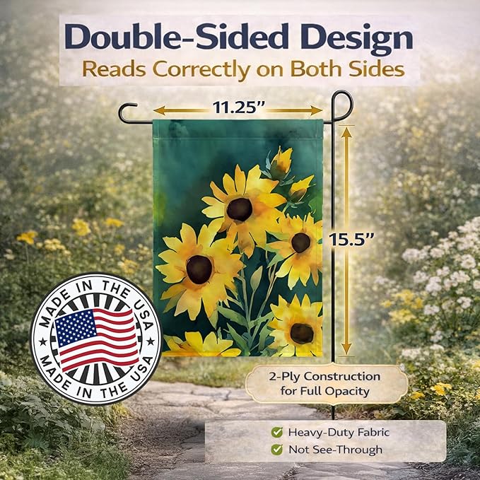 Caroline's Treasures Kentucky Goldenrod in Watercolor Garden Flag Mailbox Flag Decorative Yard Flag Banner Outside Patio Artwork Yard Flower Beds, Garden Size, Multicolor