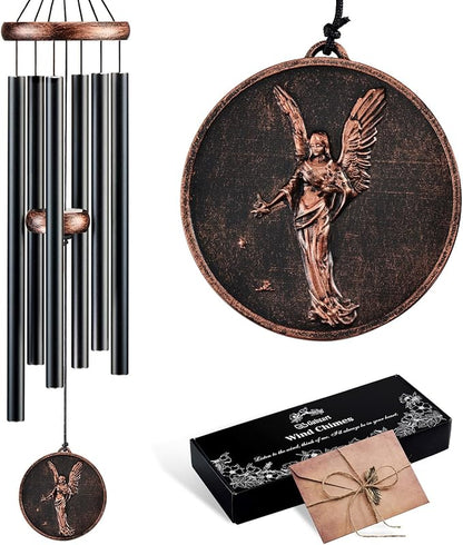 Wind Chimes for Outside, Vintage Angel Deep Tone Wind Chime Outdoor Clearance, Memorial/Festivals/Birthday Gift for Mom Dad Women Grandma, Home Garden Patio Decor (32" Angel)