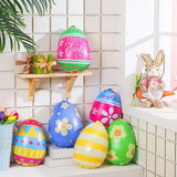 Jetec 12 Pcs Inflatable Easter Eggs Decorations 12 Inch Easter Inflatables Outdoor Decor PVC Large Outdoor Colorful Eggs Bunny Blow up Yard Ornaments for Yard Lawn Garden Party(Vibrant)