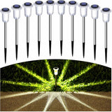 Solar Lights Outdoor 15 Pack Solar Pathway Lights LED Waterproof Stainless Steel Garden Stake for Yard, Outside, Walkway, Sidewalk, Driveway, Lawn (Warm White)