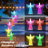Gifts for Women Mom Grandma, Gardening Birthday Gifts for Mothers Day, Angel Solar Wind Chimes for Outside, Wind Chimes Outdoor Waterproof, Solar Lights Outdoor Decorative for Garden Patio Yard