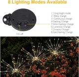 Solar Lights Outdoor, 2 Pack Solar Firework Lights Outdoor – 150 LED, 8 Modes, IP65 Waterproof Garden Pathway Decor | Warm White Solar Powered Stake for Yard, Patio, Easter & Holiday Decoration