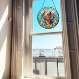 Stained Glass Dog Memorial Suncatcher,Dachshund Window Hanging,Sympathy Gifts for Pet Loss,7.9 inch/20 cm Home and Garden Decor for Dog Lovers