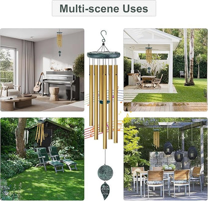 Sympathy Gifts for Loss of Loved One, Memorial Wind Chimes with Tree of Life, Remembrance in Memory of Mom Dad, Bereavement and Condolence Memorial Gifts (Bronze Color)