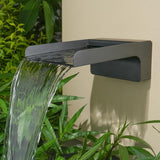 304 Stainless Steel Outdoor Garden Waterfall Spout, Water Fountain Spillway Made Exquisite Handcrafted for Landscape Decors, Patios, Pools, Courtyards, Water Walls (Black Powder Coating)