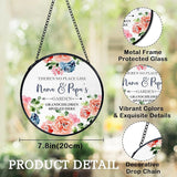 Patio Nana and Papa Gifts Suncatchers Stained Glass Window Hanging, Grandparents Gifts from Grandkids Sun Catchers Indoor Window, Grandma and Grandpa Gift, 7.9x7.9in