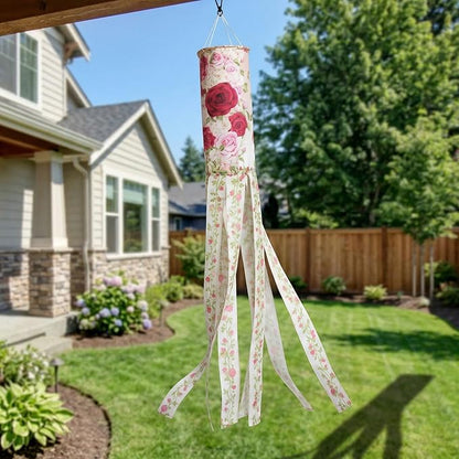 Madrona Brands Rose Garden Flower Spring Windsock for Outside 48 Inch | Durable Outdoor Decorative Hanging Wind Sock Flag | Yard, Patio, Garden