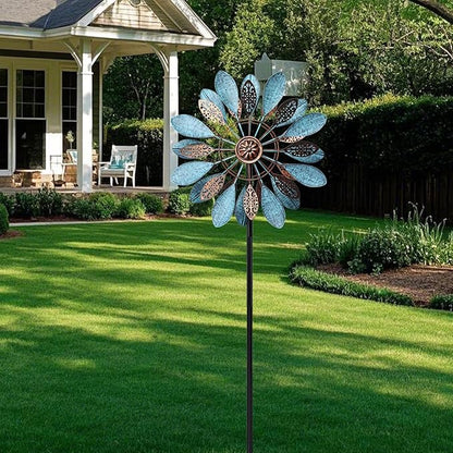 WONDER GARDEN Wind Spinners Outdoor - Metal Wind Spinner Windmill, 4.3 Ft Kinetic Wind Sculpture & Spinners for Yard Patio Lawn Decor