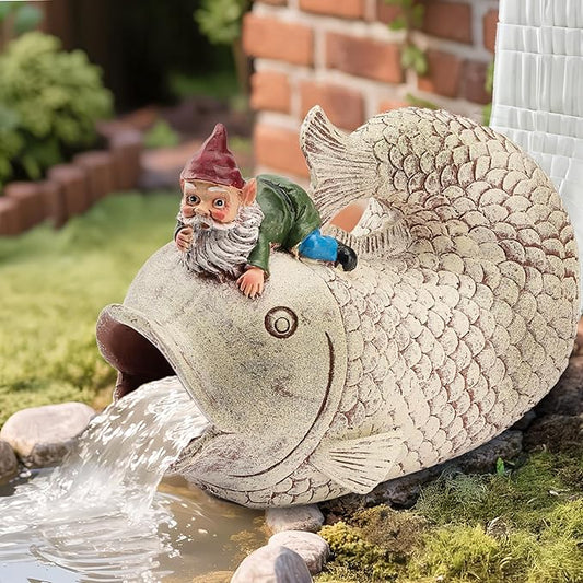 Teaeeno Fish Gutter Downspout Extension Decor,3''x4'' Downspout Extender Diverter Splash Block Sculpture Outdoor Decor,Animal Resin Statue Ornaments,for Garden,Lawn,Yard,Rain Downspout Diverter
