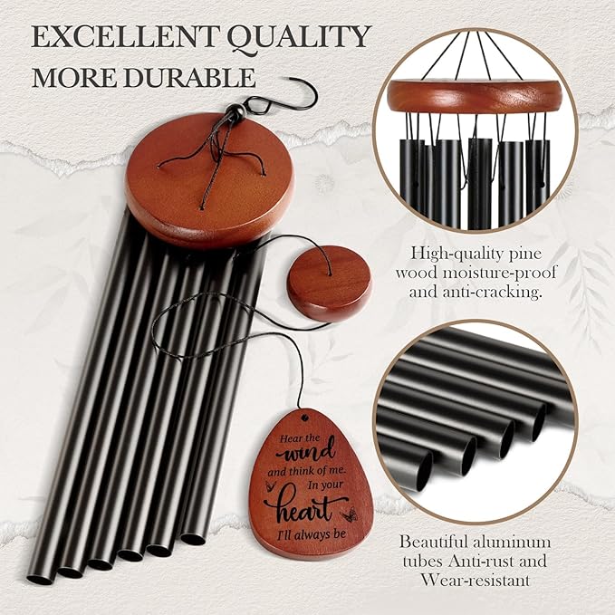 SteadStyle Memorial Gifts Wind Chimes - Sympathy Gifts for Loss of Loved One, Gifts for Who Loss of Dad, Mom, Brother, Friend, Sympathy Bereavement Gift Baskets Home Outdoor Garden Patio Decor 25.5 In