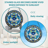Evil Eye Stained Glass, Suncatcher for Window Hanging, Decoration for Window Sun Catcher Wall Art for Mom Grandma, Gifts for Spirits Lovers, for Home Yard Office Decor