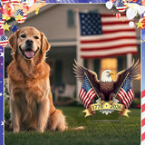 Amyhill 4th of July Outdoor Decor Patriotic Eagle Garden Metal Stakes 250th Anniversary America Welcome Yard Signs USA Decorations Garden Stake for Independence Memorial Day Patio Lawn Walkway Outside