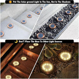 JKIMK Solar Ground Lights Outdoor Waterproof Flat Garden Solar Disk Lights Floor 12 LED 12 Pack for Garden Patio Pathway Landscape Driveway Yard Path Decor