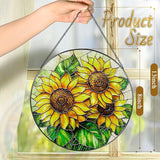 Sunflower Stained Glass Suncatcher, 8 Inch Sun Catchers Indoor Window, Stained Glass Window Hanging, Windows Dedor and Christmas, Mother's Day, Birthday, Gifts for Women Mom, Idea Gift, Gift Exchange