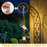 Solar Hanging Raccoon Statue, Outdoor Resin Animal Figurine with LED Lights for Garden, Fence, Porch, Patio, Yard Decor, Dusk to Dawn Auto On/Off
