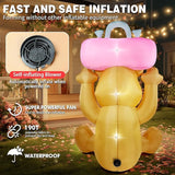 Valentine’s Day Inflatables Outdoor Decorations, 6FT Inflatable Bear Holds a Boombox with LED Lights, Valentines Blow Up Yard Decoration for Valentine Holiday Lawn Garden Indoor Outdoor Decor