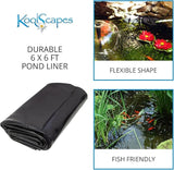 Koolscapes 84 Gallon Starter Pond Kit with 200 GPH Pump, Water Bell and Double Daisy Fountain Nozzles, 6 x 6 Ft Flexible Liner, Fish-Friendly Backyard Koi Pond Kit, Interchangeable Fountainheads