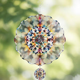Hanging Wind Spinners Outdoor - 3D Metal Kaleidoscope Kinetic Spinning Decor for Garden Yard Patio Porch Indoor Outside Art Ornaments Christmas Decoration Birthday Gifts for Women Mom Wife