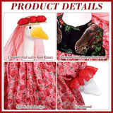 JcHrmers Kentucky Party Derby Day Goose Outfit Derby Horse Porch Goose Outfit Fits 23" Cement Plastic Goose Statue Rose Goose Clothes for Spring Outdoor Lawn Yard Garden Patio Holiday Decor