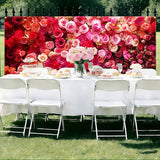 Rose Valentine Garage Door Banner 157.5x70.9in Large Floral Garage Door Cover for Outdoor Love Decorations House Exterior Yard Party Decor with Grommets and Rope