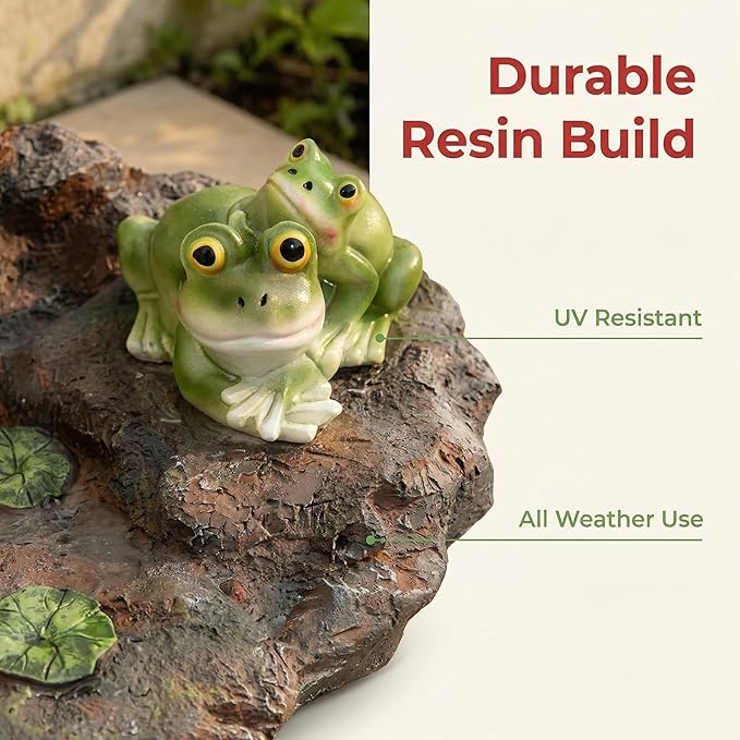 Frog Statue Splash Block Gutter Downspout Garden Decor, Larger Animals Gutter Downspout Splash Block Extensions Ornament Rain Concrete Resin Diverter Accessory, Outdoor Patio Decor Gift (13.8In)