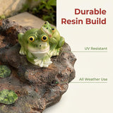 Gutter Splash Block Frog Statue Outdoor Garden Decor, Decorative of Gutter Downspout Rain Concrete Gutter Splash Block Diverter, Larger Stone Resin Gutter Downspout, 14" L x 9.5" W x 4" H