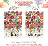 Baccessor Spring Summer Welcome Garden Flag Double Sided 12.5 x 18 Inch Burlap with Clip and Stopper,Floral Flowers Flag Seasonal Farmhouse Front Yard Lawn Outside Outdoor Decoration