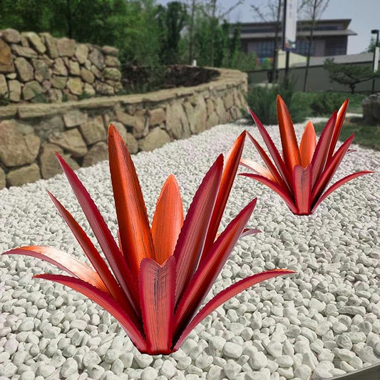 Large Tequila Rustic Sculpture, Rustic Metal Agave Plants for Outdoor Patio Yard Mexican Plant Garden， Agave Outdoor Lawn