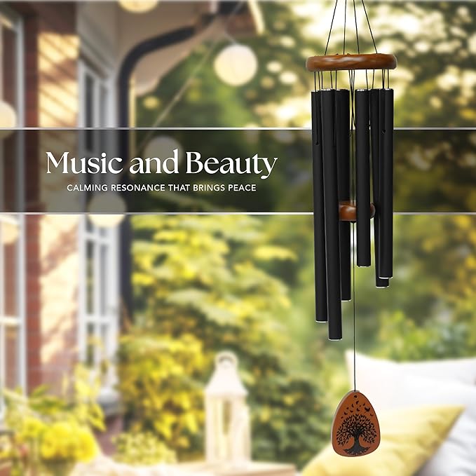 Sympathy Wind Chimes 37 inches Funeral Gift with Premium Packaging and Sympathy Card Memorial for Loss of a Loved One, Outdoor Bereavement Mom Dad Family