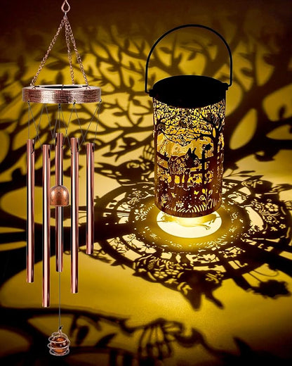 French Bulldog Gifts Windchimes - Metal Solar Wind Chimes for Outside with Lanterns Garden Patio Yard Decor Housewarming Christmas New Year Birthday Gift for Women Mom Grandma Dog Lover