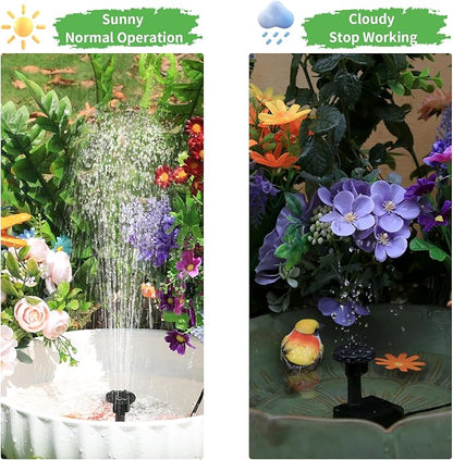 AISITIN Solar Water Pump for Outdoor Features, 2026 Upgraded DIY Fountain Kit With 6 Nozzles, 9.8ft Power Cord, for Bird Bath, Ponds, Garden, Fish Tank Solar Powered Water Fountain Pump