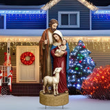 Metal Christmas Outdoor Nativity Scene for Yard with Stake 30 Inch Large Christmas Nativity Set with Baby Jesus Mary and Joseph Outside Waterproof Religious Yard Lawn Signs for Garden Lawns Decoration
