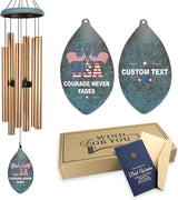 Personalized Wind Chimes Memorial Gifts for US Veteran, Custom Wind Chimes Memory Gifts for Military, Sympathy Windchime for Soldiers in Navy, Air Force, Army(Produced in USA)