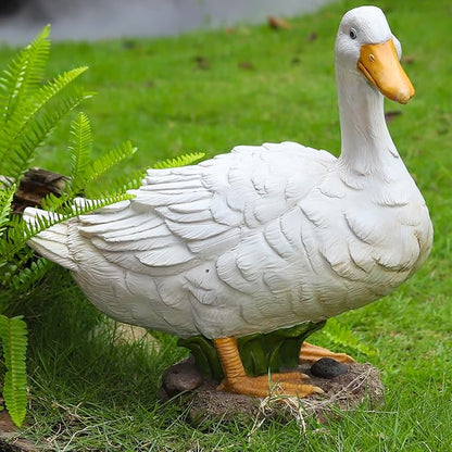 Duck Statue Outdoor Decor for Garden, 5.6" Fairy Yard Figurines Home Sculptures for Lawn Patio Front Porch Backyard