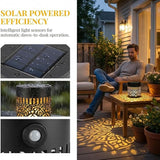 Decorative Solar Mandala Lights, IP65 Waterproof Outdoor Solar Fence Lights, Auto On Off Metal LED Wall Sconce, Solar Powered Decor Lighting for Garden Patio Yard Deck Pathway Porch(1 Pack, Black)