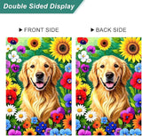 BlissYard Spring Garden Flag Double Sided 12x18 Inch Cute Golden Retriever Seasonal Welcome Small Flags For Outside Outdoor Decor Yard Farmhouse Holiday Spring Summer Decorations Yard Flags