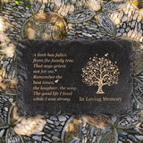 11.8 inches Long Tree of Life Song Polyresin Memorial Garden Stone, Memorial Stones for Loved Ones Outside, Memorial plaques, Sympathy Gifts for Loss of Loved one, Memorial Gifts (Black Tree of Life)