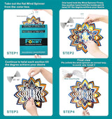 Fonmy Mandala Wind Spinner Lucky Star Worth Gift Indoor Outdoor Garden Decoration Crafts Ornaments 12 inch Multi Color Stainless Steel Wind Spinners