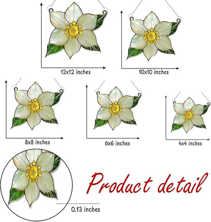 Narcissus December Birth Month Flower Acrylic Suncatcher, Flower Suncatchers for Window Hangings, Stained Glass Effect Garden Decor, Gift for Mother's Day, Mom, Grandma, Wife, Women