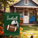 Football Garden Flag Football Helmet Double Sided Yard Flag The Big Game Polyeaster Garden Flags Sunday Sports Party Vertical Green House Banner 12 x 18 Inch Outdoor Decorative