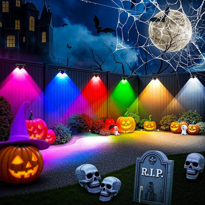 SOLPEX Solar Fence Lights Outdoor, 9 Fixed Colors ＆ Color Changing Fence Solar Lights Outdoor Waterproof IP65, LED Deck Lighting for Backyard Wall Step Patio Railing Pool Porch (16 Pack)