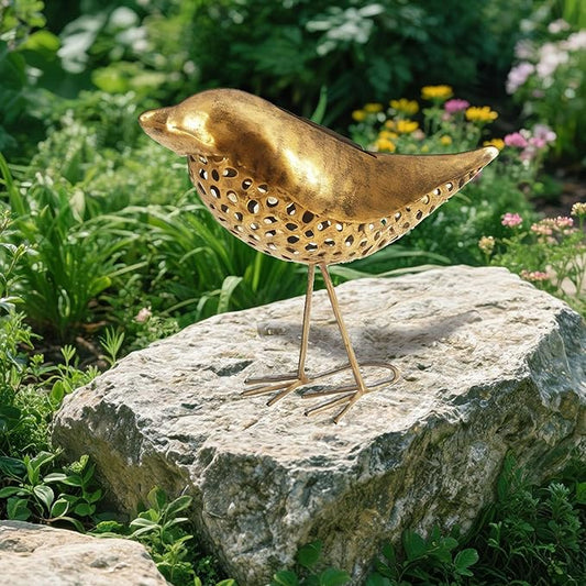 YOSION Solar Garden Bird Lights, 2-Pack Metal Decorative Figurines, Outdoor Path Lighting for Yard and Patio