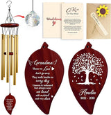 Personalized Grandma Cardinal Memorial Crystal Wind Chimes Remembrance Sympathy Ornament Keepsake in Memory of Grandma Nana Nini Grammy Gigi Custom Name Bereavement Condolence Gift Outdoor Hanging