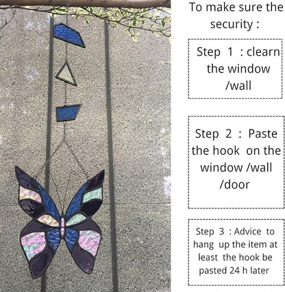 Stained Glass Window Hanging Suncatcher, Butterfly Gifts for Mom/Teacher/Women Anniversary, Birthday, Housewarming