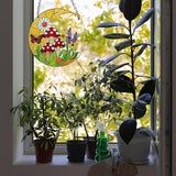 Mushroom Moon Stained Glass Suncatcher Home Decor, Mushroom Plant Lover Gifts for Women, Birthday Gifts for Mom Grandma Mothers