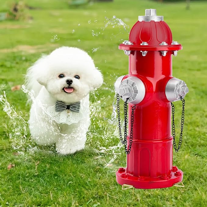 Realistic Resin Fire Hydrant Statue for Potty Training Dogs - Dog Fire Hydrant Pee Post, Weather-Resistant Garden Decor,Outdoor Garden & Lawn Ornament (Only Suitable for Small Dogs;13.1In)