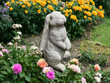 Standing Bunny Statue Handmade Rabbit Sculpture Concrete Long Eared Rabbit Figure