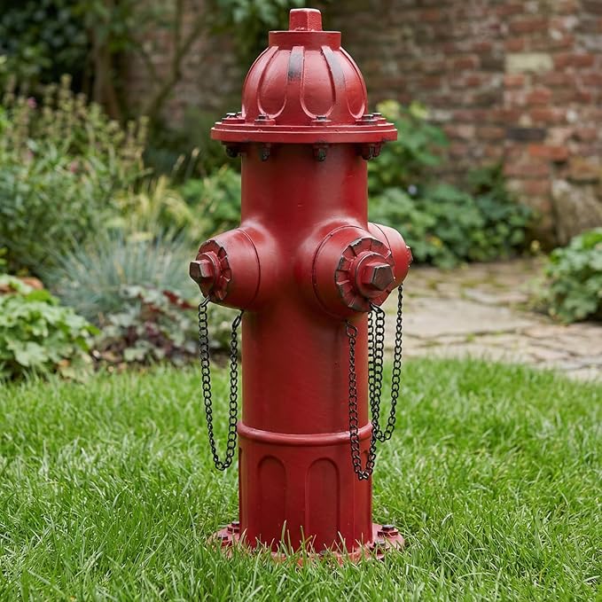 Fire Hydrant for Dogs to Pee On, Dog Fire Hydrant Pee Post Outdoor Statue for Yard Lawn Decor, Fake Fire Hydrant for Porch Garden Decorative, 13.5" H × 5.9" L × 5.1" W (Modern)