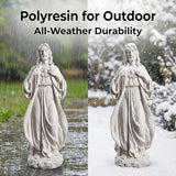 Sacred Heart of Jesus Statue 24.4'' H Large Jesus Statue Catholic Statues for Outdoor Garden Yard Lawn Patio, Resin Sculpture Outdoor/Indoor Religious Gift, Gray