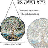 Tree of Life with Birds Sun Catcher RVEAFA Stained Glass Window Hanging Birds Lover Gifts for Women Wall Decor Handmade Sun Catcher Decoration for Garden Home Housewarming Gifts（20 * 20cm